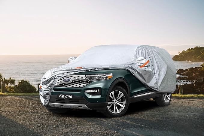 Kayme Car Covers for Automobiles Waterproof All Weather Sun Uv Rain Protection - Image 7