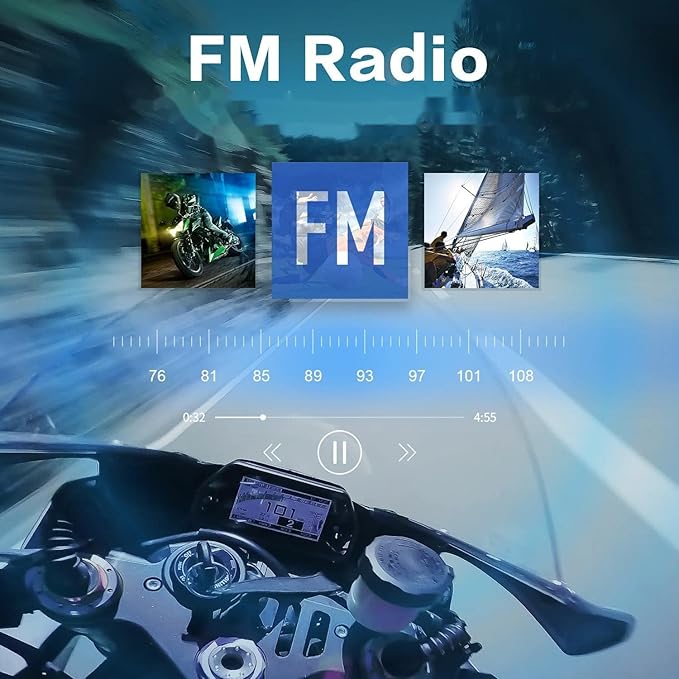 Fodsports FX6S Bluetooth Motorcycle Headset, 6-Way Motorbike Intercom Bluetooth - Image 2