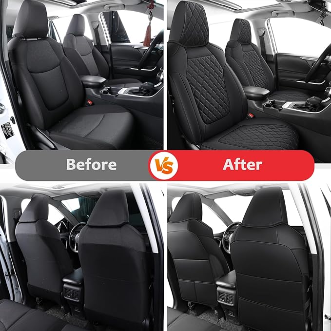 MIROZO Rav4 Seat Covers Full Set, Waterproof Car Seat Covers Faux Leather Seat - Image 5