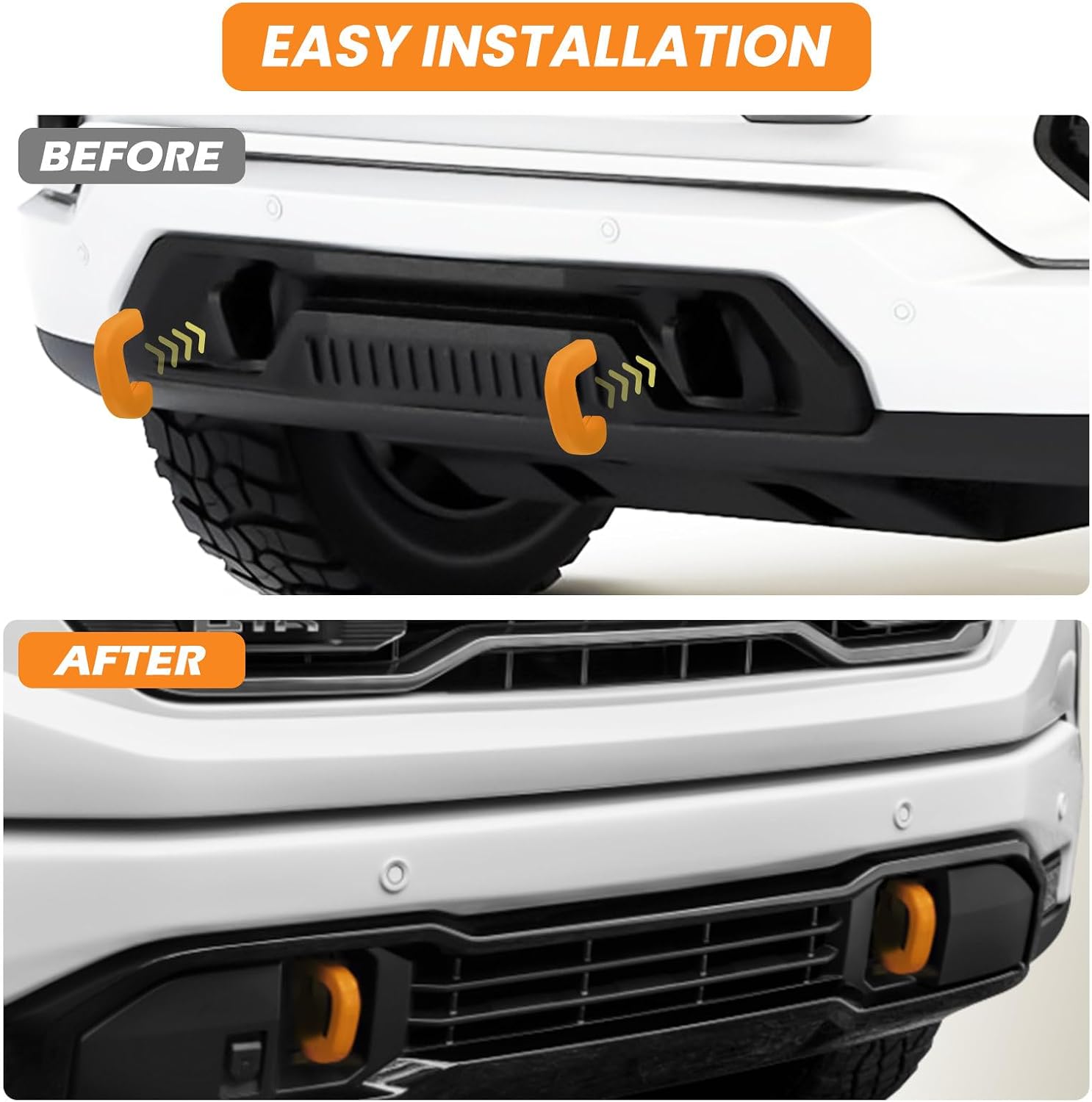 Tow Hook Covers Fit for GMC Sierra 1500 2019-2026 Vertical Tow Hooks, Hitch Cover Front Customized Car Tow Hooks Compatible with GMC Sierra 1500 Accessories 2019-2026|Upgrade (Orange)