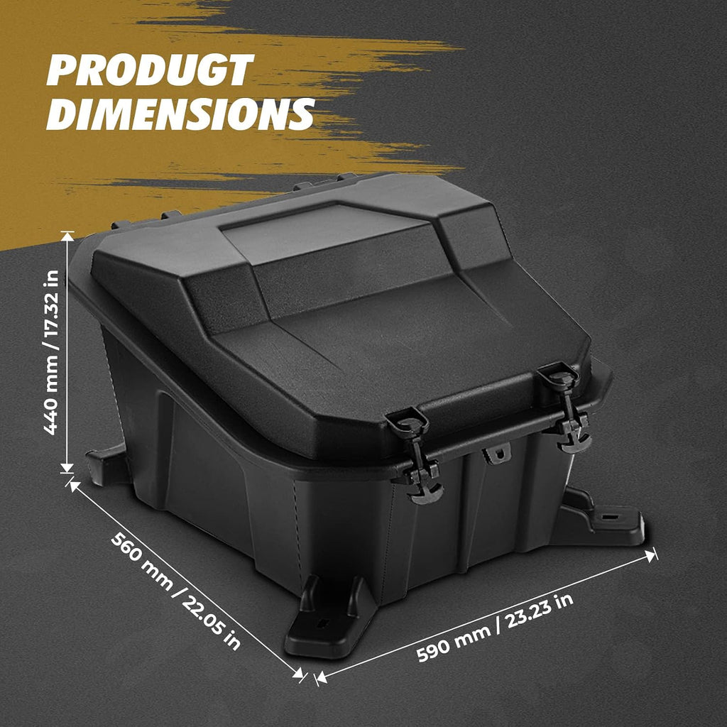 KEMIMOTO UTV Rear Cargo Box 69 QT Storage Box Compatible with Polaris RZR 900 S 1000 XP Turbo S RZR XP 1000 Cargo Bed Box 2881193 Low-Density Polyethylene Cargo Storage Box