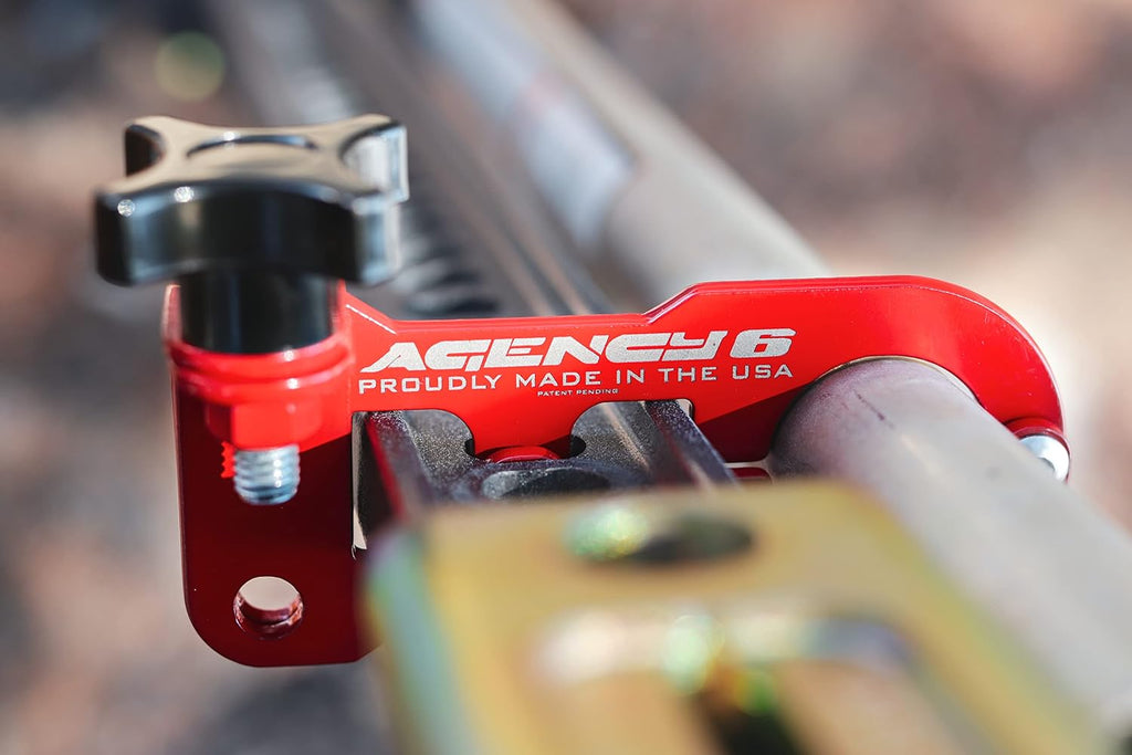 Agency 6 Jack Handle Keeper for Hi-Lift Jacks - No Splitting, Cracking, or Replacing - 304 Stainless Steel, Coated RED - Proudly Made in The USA with US Certified Materials