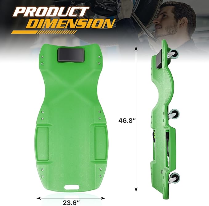 Magshion Mechanic Creeper with Padded Headrest & Tool Trays – 440 lbs Capacity - Image 3