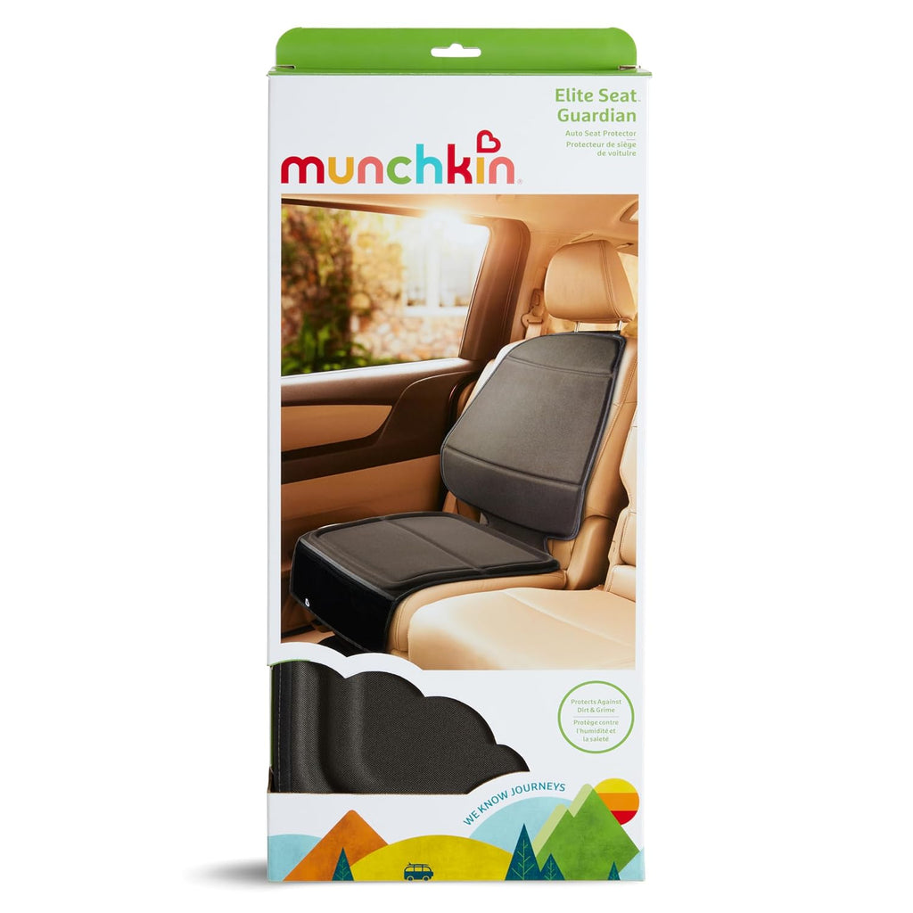 munchkin elite seat guardian car seat protector, dark showing dimensions