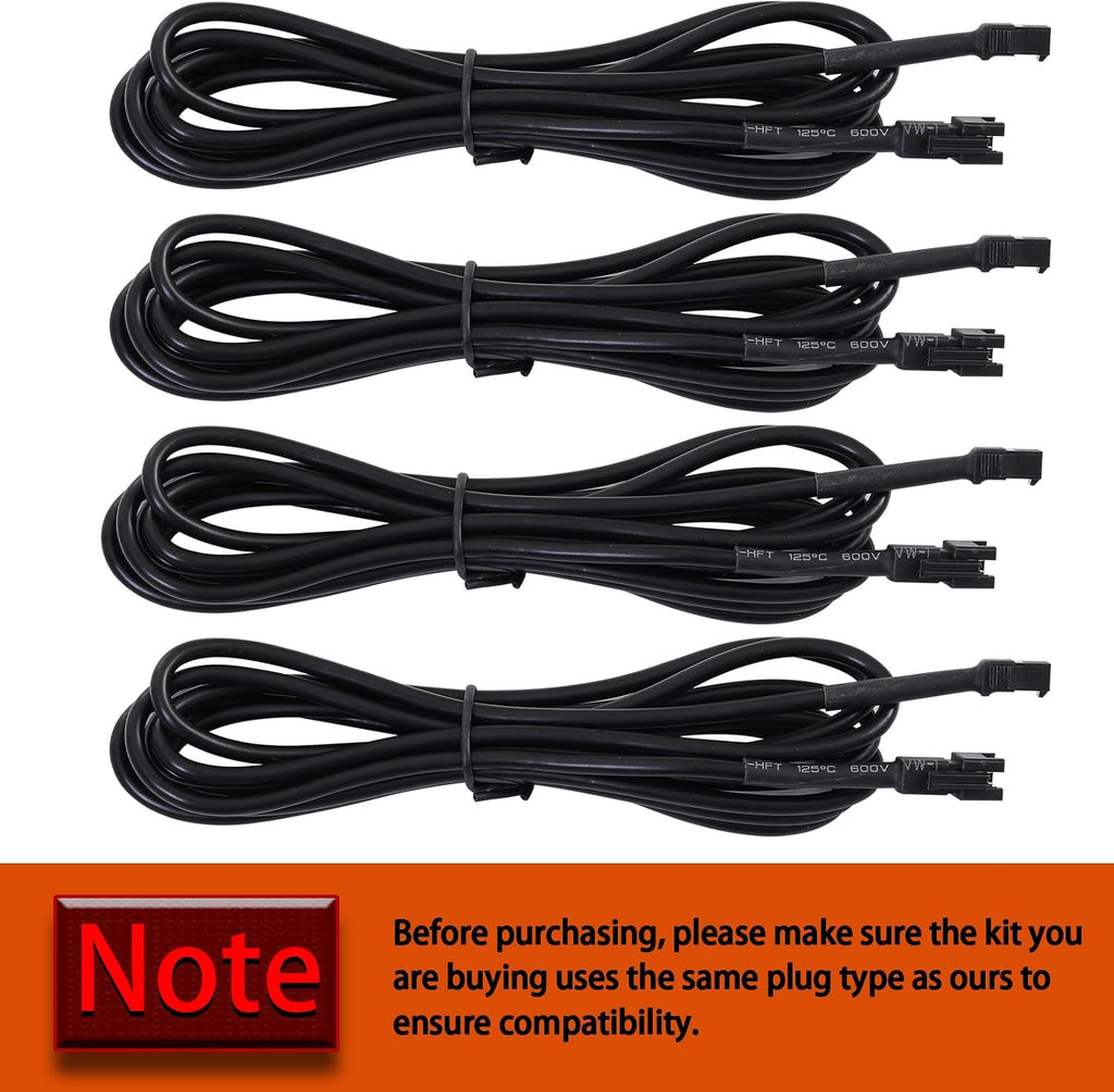 4PCS 78.74 inch 2-Pin Pure White LED Rock Lights Extension Wire Cable Cord | 78.74 inch, 4PCS, 2-Pin, Extension Wire Cable Cord