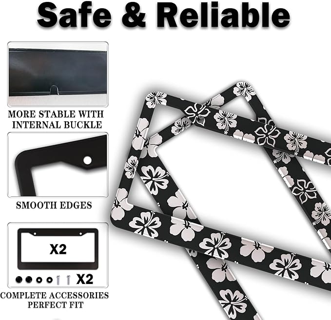 Automotive Exterior Accessories Black and White License Plate Frames Beautiful - Image 4
