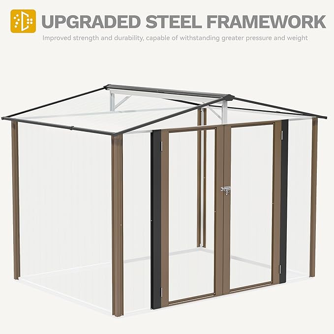 DWVO 8'x6' Large Metal Outdoor Storage Shed, Heavy Duty Tool Storage Sheds - Image 6