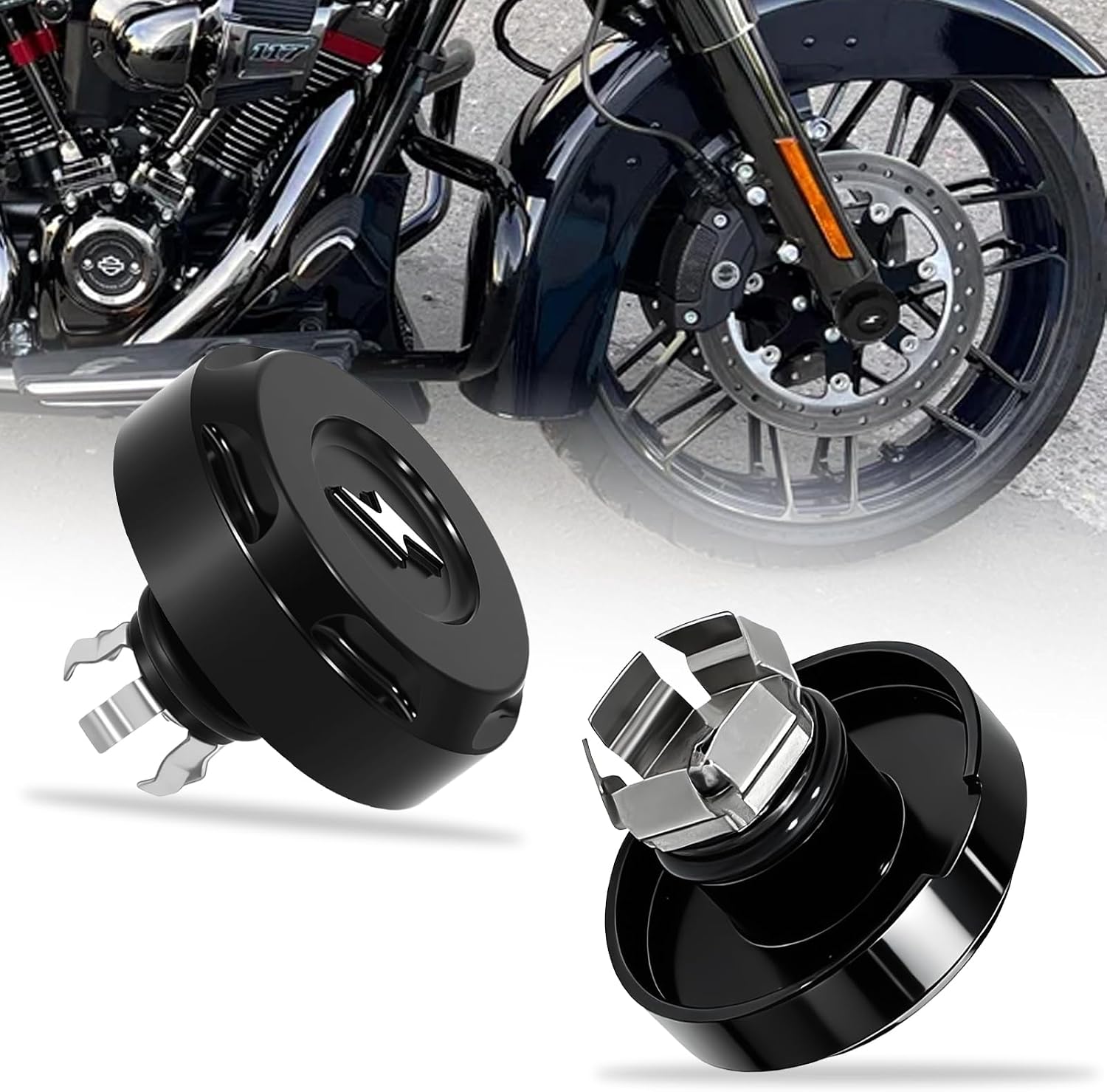 Front Axle Nut Covers Caps for Harley Street Glide, Road Glide, CVO FLTRX FLHX 2024-2026