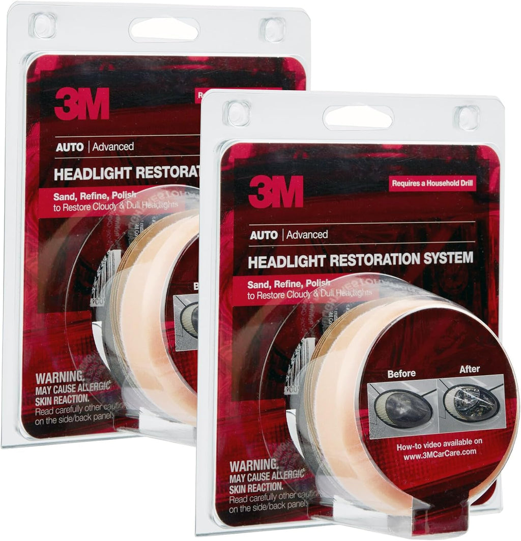 3M Headlight Lens Restoration System, 39008, 1 Kit, 2-Pack