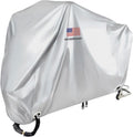 NEVERLAND Motorcycle Cover Waterproof Outdoor - Silver Heavy Duty Scooter Cover, Motorbike Cover with Refletive Logo, Lock-Hole, Bandage, Storage Bag-Protect Against Dust, Debris, Rain and Weather(L)