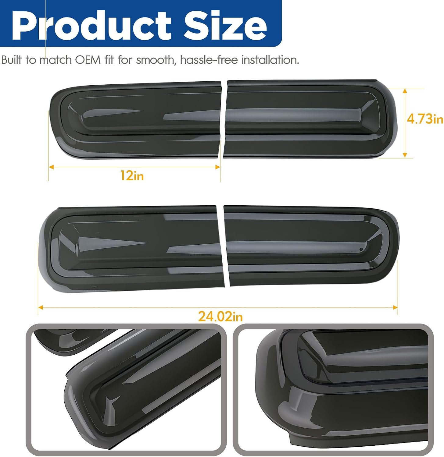 for Challenger Smoked Tail Light Covers Rear Light Guards Exterior Accessories for Dodge Challenger 2015-2024 Taillight Covers Rear Guard Trim Kit Exterior Frame (Smoke Black 4Pcs)