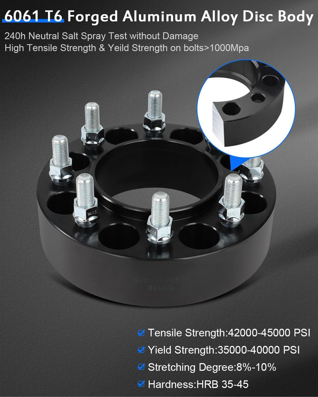 ECCPP 8x6.5 to 8x6.5 hubcentric Wheel Spacers 2 inch 8 lug Fit for Chevrolet Express 2500 2022-2023 for Chevrolet Silverado 2500 2000-2010 with Studs 14x1.5 Centric Bore 117mm-4PCS