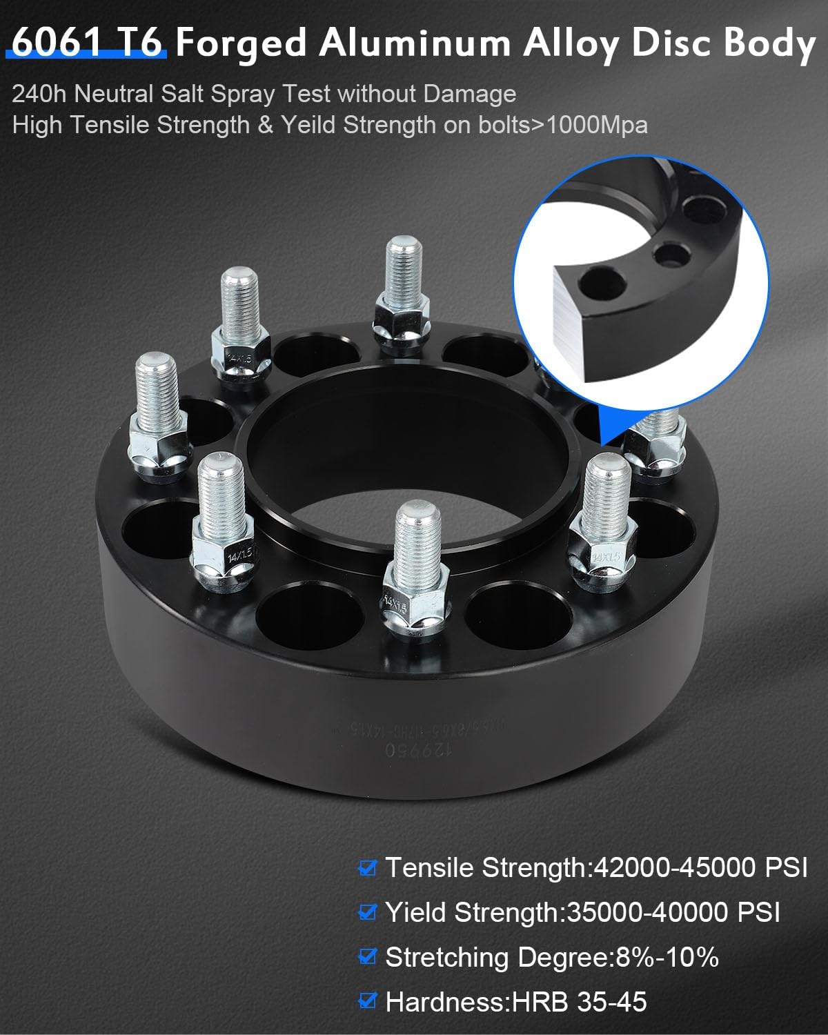 ECCPP 8x6.5 to 8x6.5 hubcentric Wheel Spacers 2 inch 8 lug Fit for Chevrolet Express 2500 2022-2023 for Chevrolet Silverado 2500 2000-2010 with Studs 14x1.5 Centric Bore 117mm-4PCS