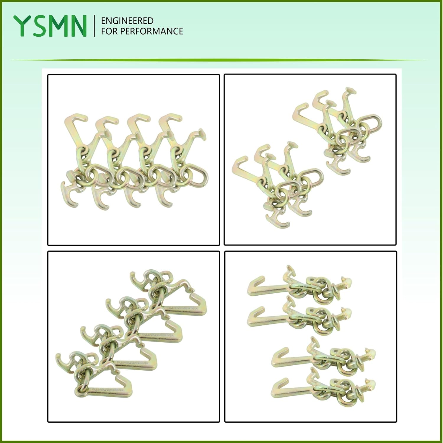 G70 Heavy Duty 4Pcs 5/16 RTJ Cluster Hook Set Replacement for Car Hauler Towing Trucks Wrecker ﻿
