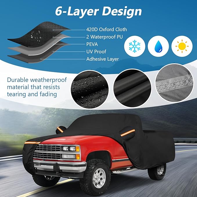 Car Cover for Chevrolet C/K 1500/2500/3500 1988-1999, Waterproof 210D Oxford - Image 2