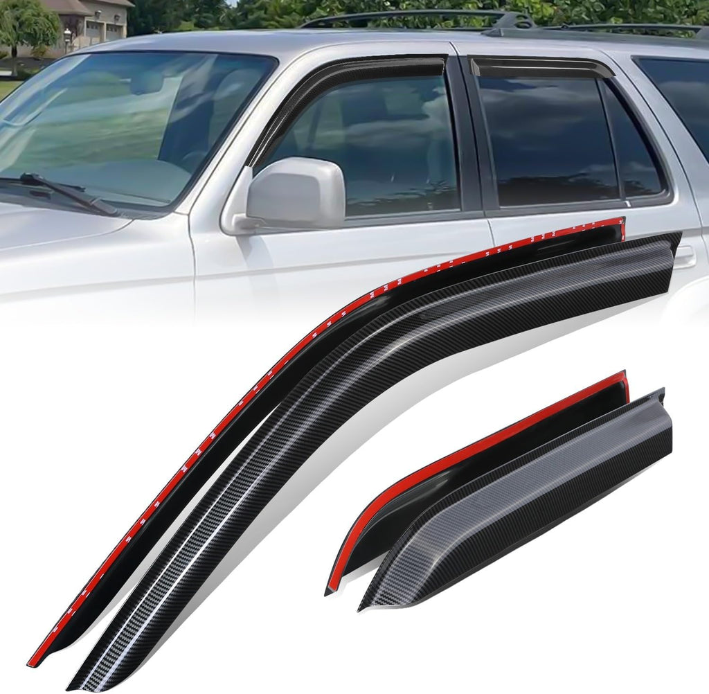 Auto Dynasty Set of 4 Carbon Fiber Pattern Window Visors Compatible