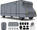 RVMasking Class C RV Cover, 29'1"-32' Heavy Duty 7 Layers Top Class C Motorhome Cover with 4 Tire Covers, Windproof Rip-Stop Anti-UV Camper Cover, Dark Gray
