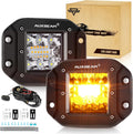 Auxbeam 5 Inch Flush Mount Led Light Pods, Amber Flush Mount Bumper Fog Lights