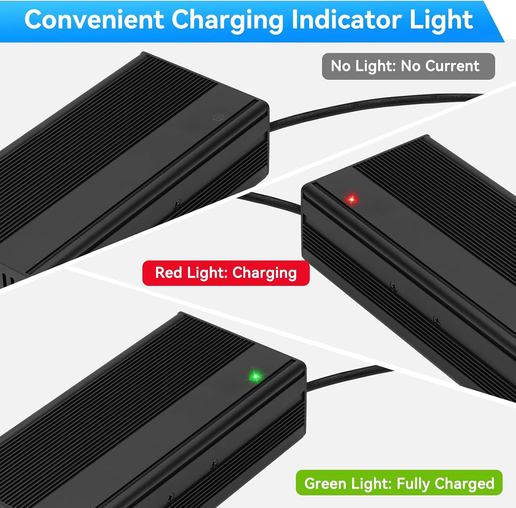 Upgraded Fast Charging 3-Pin 48V 5A Battery Charger for Q20 Ridstar, Battery Power Adapter, Waterproof & Moisture-Proof & Protection Against Overcurrent Charger Part for Q20 Ridstar ﻿(5A)