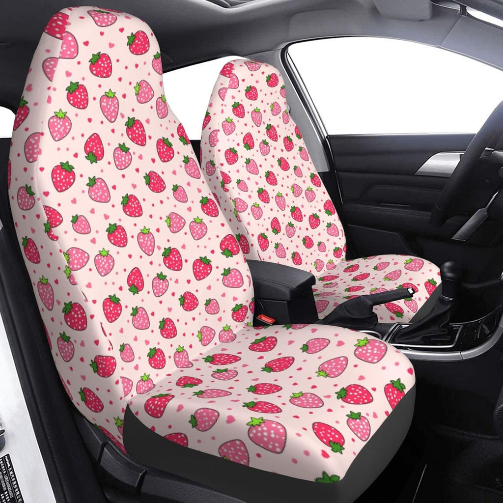 dujiea pink strawberry 2 pcs universal auto seat shown in use