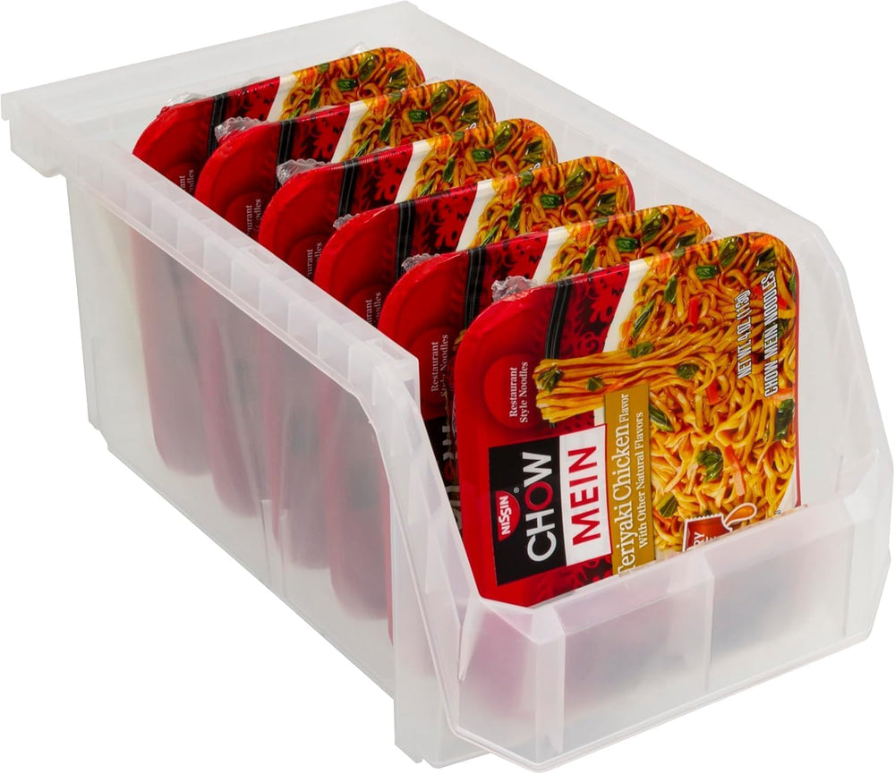 Large Stackable Plastic Storage Bins, 6-Pack, Clear