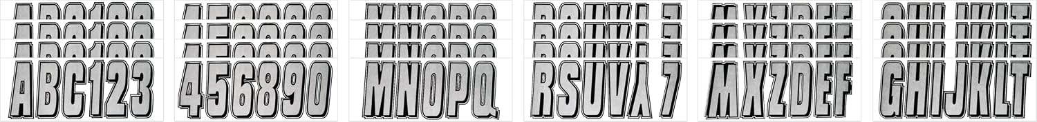 Hardline Products USA Series 320 Boat Registration Numbers Kit - 3 Inch Silver/Black Marine Vinyl Decals - USCG Compliant Lettering for Hull, PWC & Jet Ski - Fuel & Fade Resistant