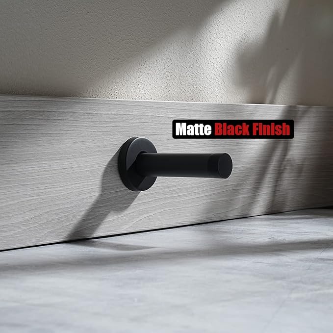 JQK Door Stopper Black, 304 Stainless Steel Thicken 1mm Sound Dampening Door - Image 5