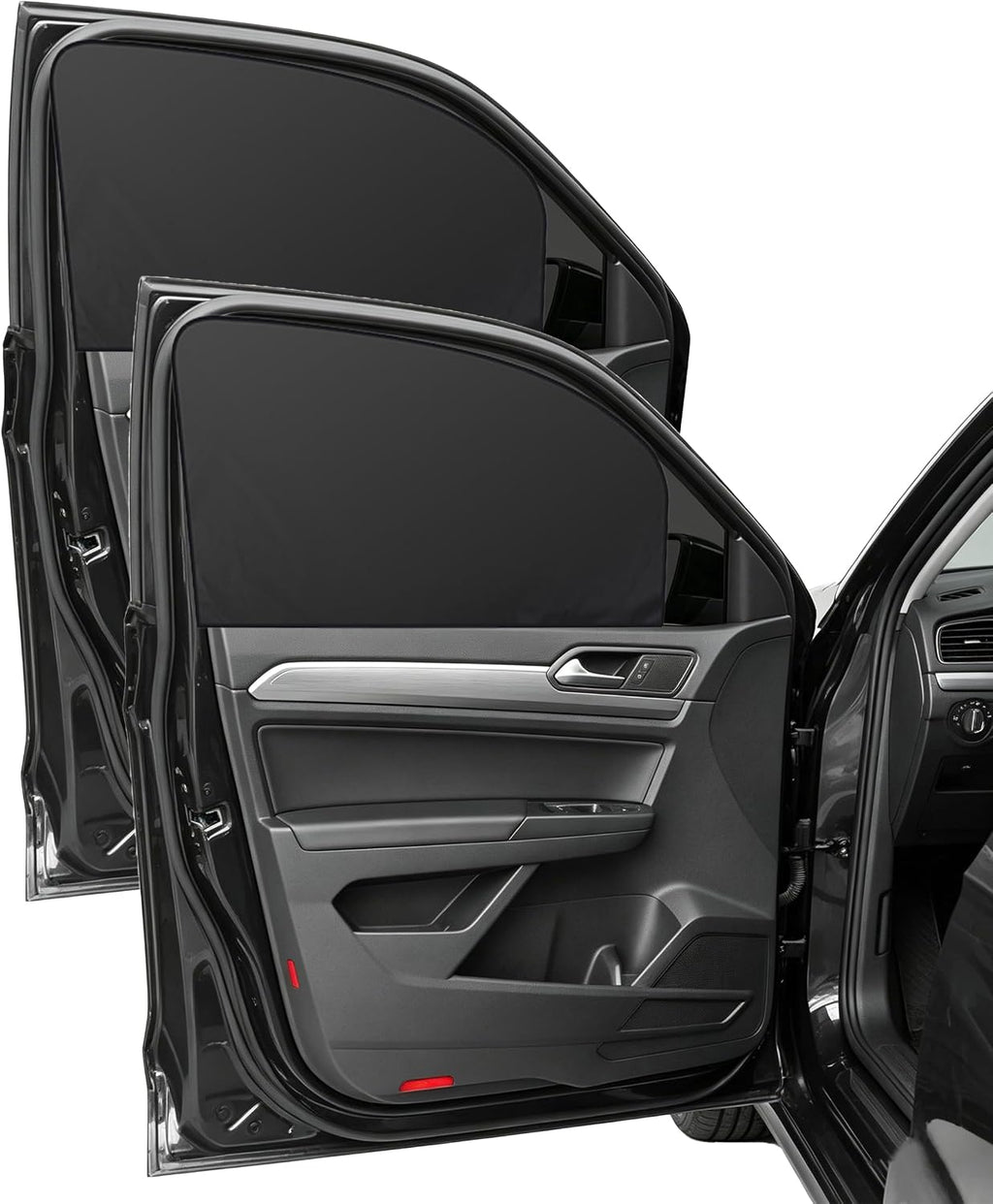 Car Window Shades,Car Accessories Magnetic Side Window Covers,Sun Blocker and UV Protector for Baby, Kids,Automotive Double Layer Curtain,Suitable for Most Car (Black, Front Window)