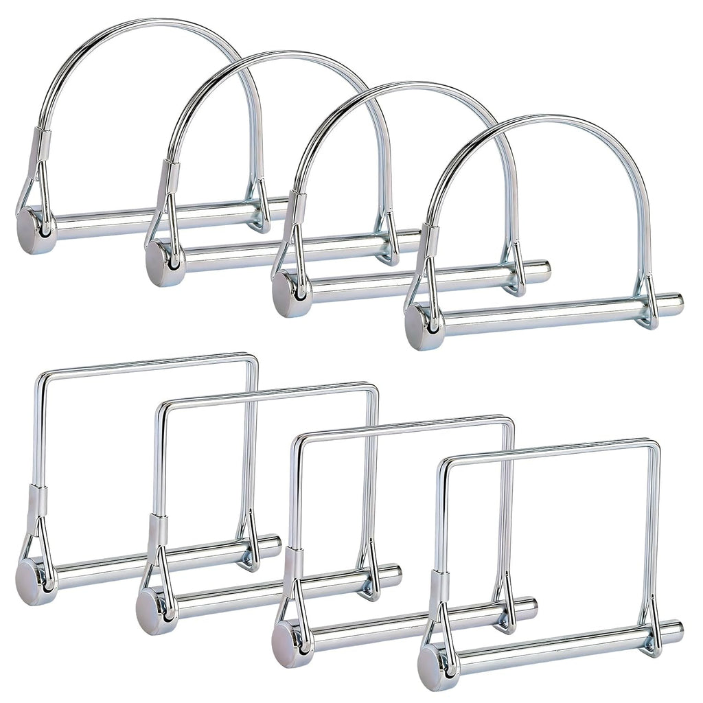 8PC Trailer Hitch Pin, Standard 1/4 Inch Hitch Pins, Strong Trailer Coupler Pin Safety Lock, Easy Hook Up Locking Retainer, Perfect for Tractor, RV, Farm Yard Equipment