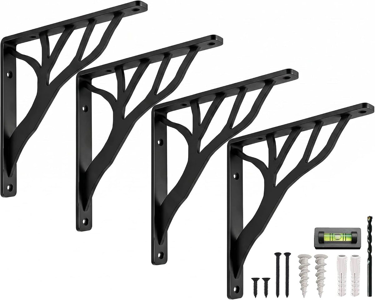 rustic tree black heavy duty shelf brackets 10, main product view