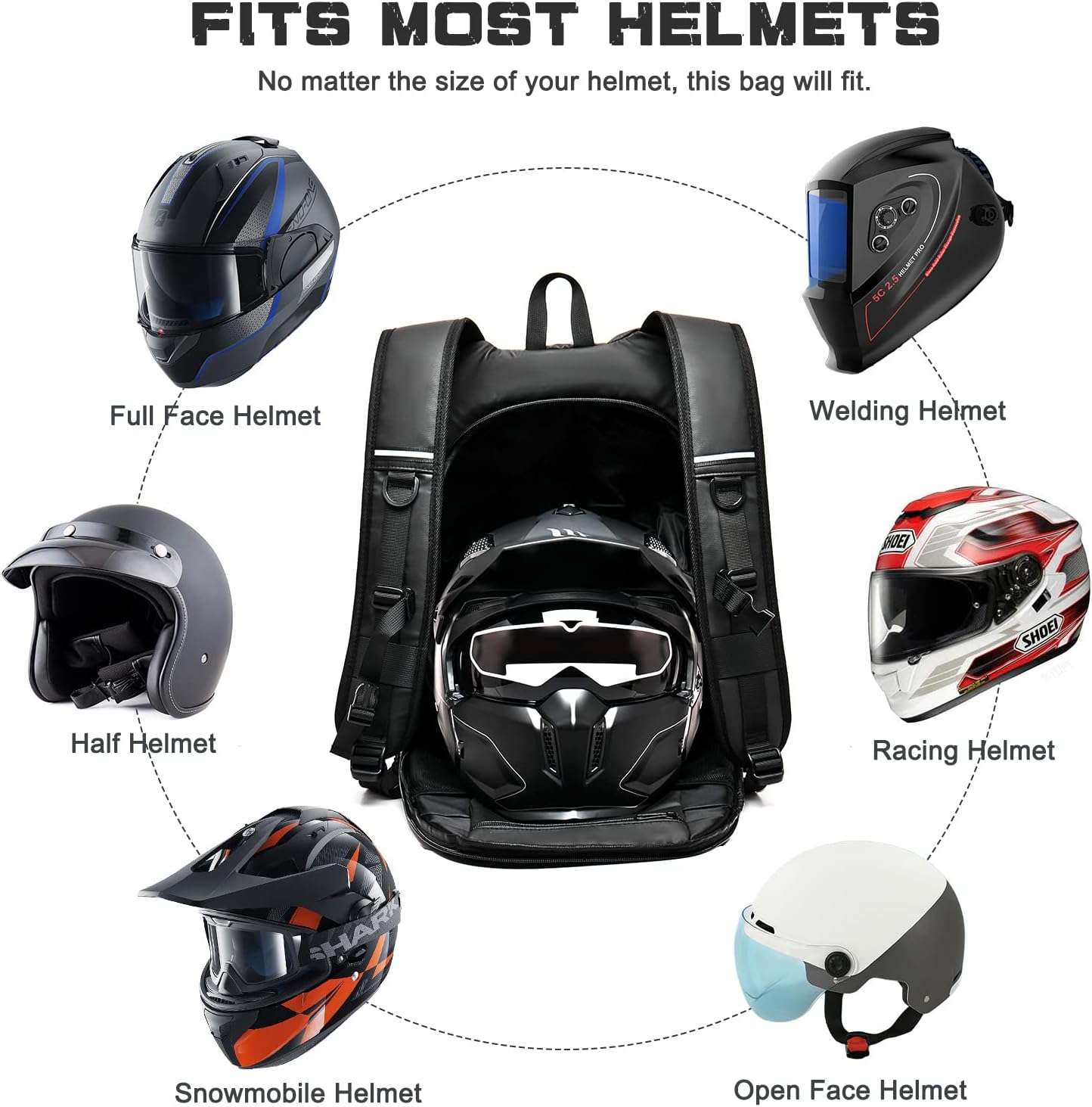 Motorcycle Backpack, Motorcycle Backpacks for Men and women, Waterproof Motorcycle Backpack, Helmet Bag Bookbag for riding, Outing
