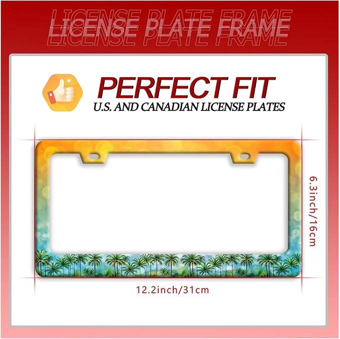 Palm Tree License Plate Frame Tropical Hawaii License Plate Frames Funny Auto - Image 7