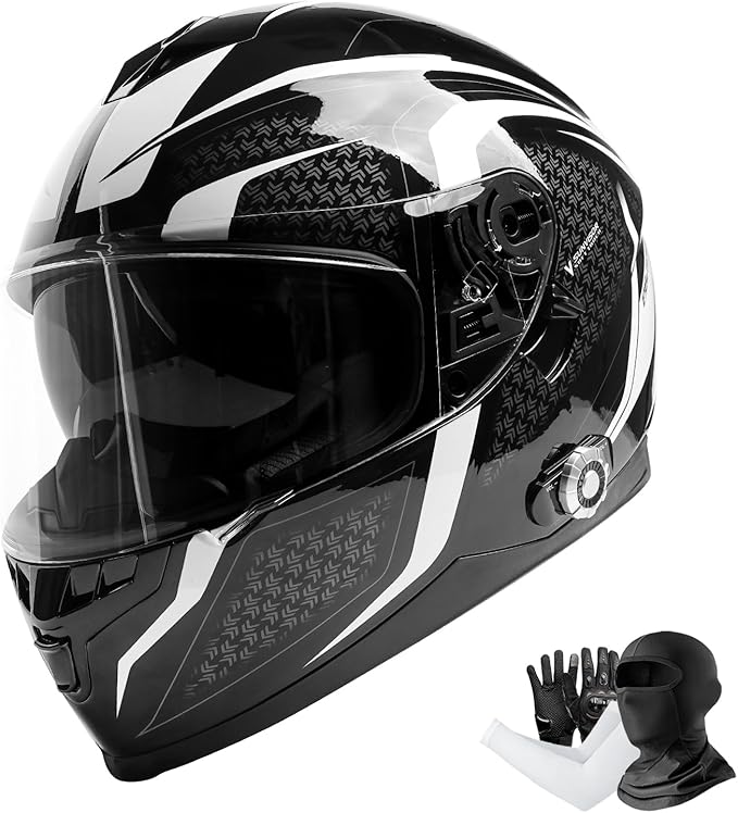 Full Face FreedConn Motorcycle Helmet Bluetooth 5.0 Integrated 2 Way Intercom by FreedConn