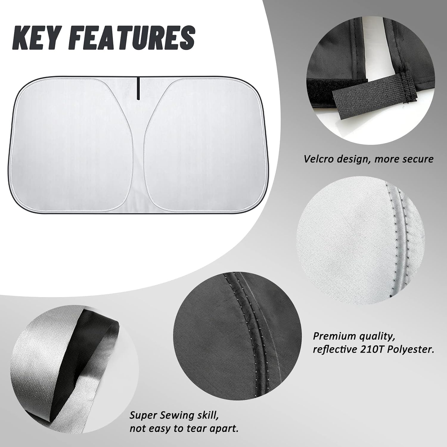D-Lumina Windshield Sun Shade for Honda CR-V 2012-2016 CRV Accessories, Front Window Sunshade Sun Visor Protector Block UV Rays Heat, Foldable 2 Layers 210T Material