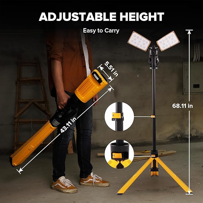 LUTEC 【Upgraded】 6290Pro 15000 Lumen 105 Watt Dual-Head LED Work Light