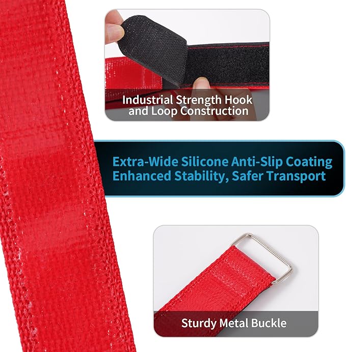 Bike Rack Straps with Extra-Wide Silicone Anti-Slip Coating, Transportation and - Image 3