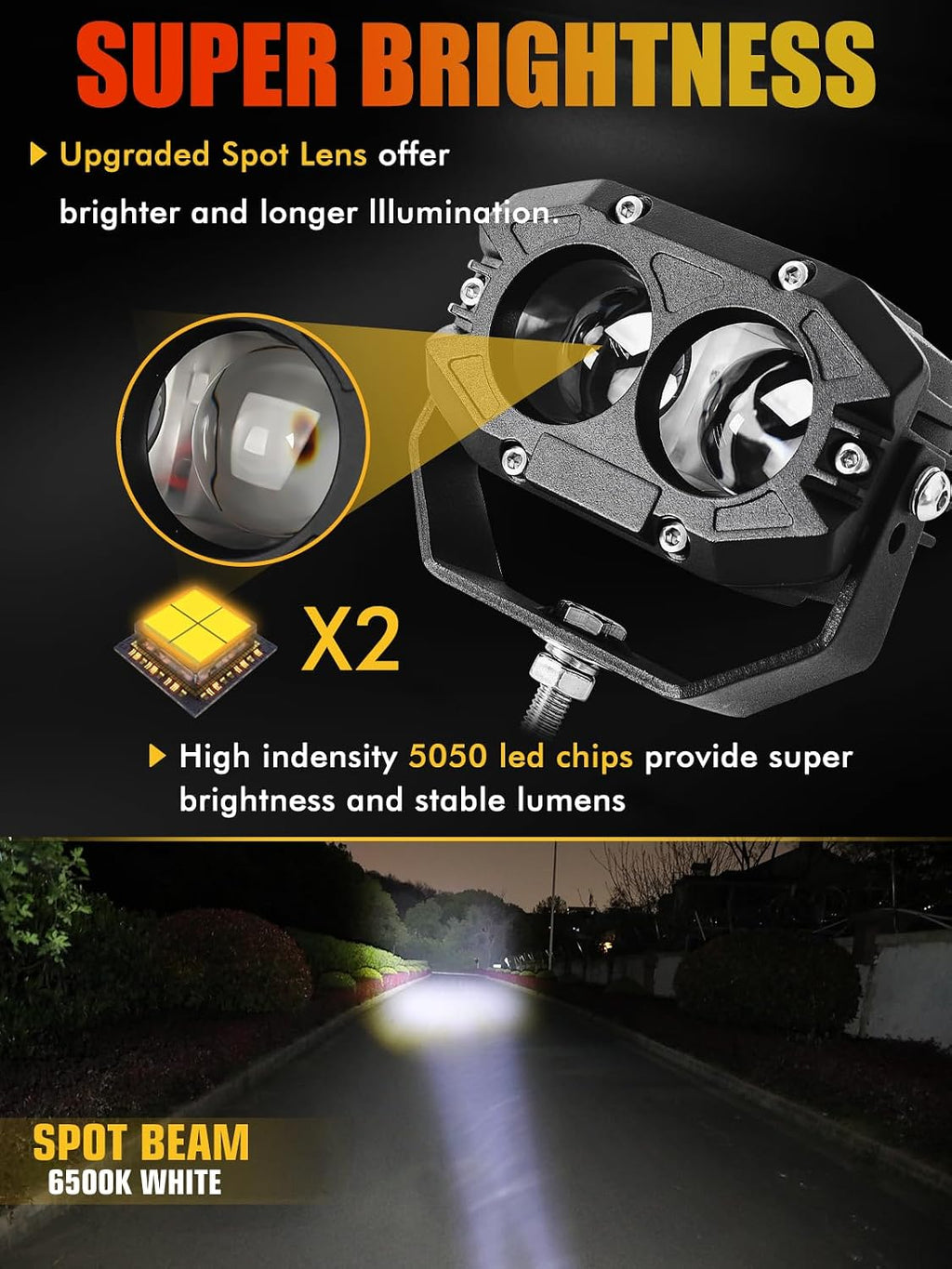 mayello 4 inch led pods square led pod shown in use