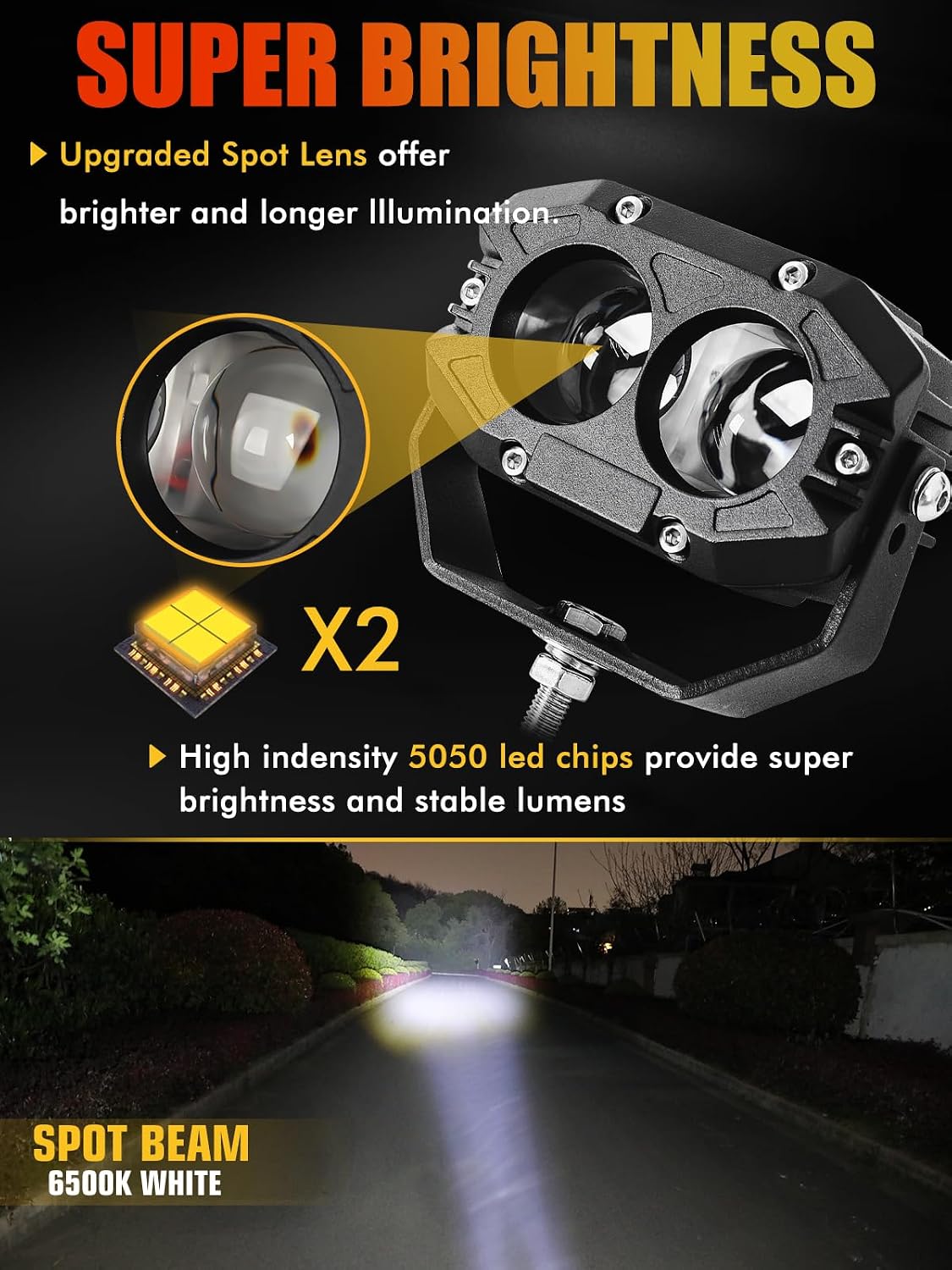 mayello 4 inch led pods square led pod shown in use