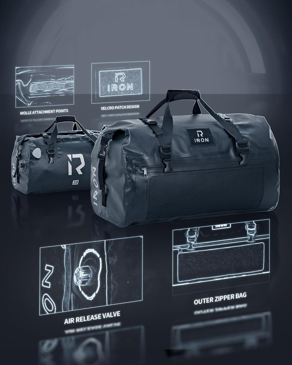 IRON JIA'S Motorcycle Dry Bag - Waterproof Duffle & Luggage Tail Bag ...