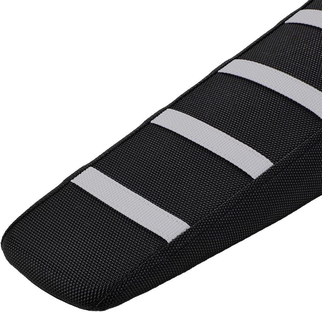 CHANGCHENG Electric Dirt Bike Seat Cover for Yozma IN10,Waterproof Anti-Slip PVC Seat Cushion Cover for Electric Bike Yozma in 10-White Stripe