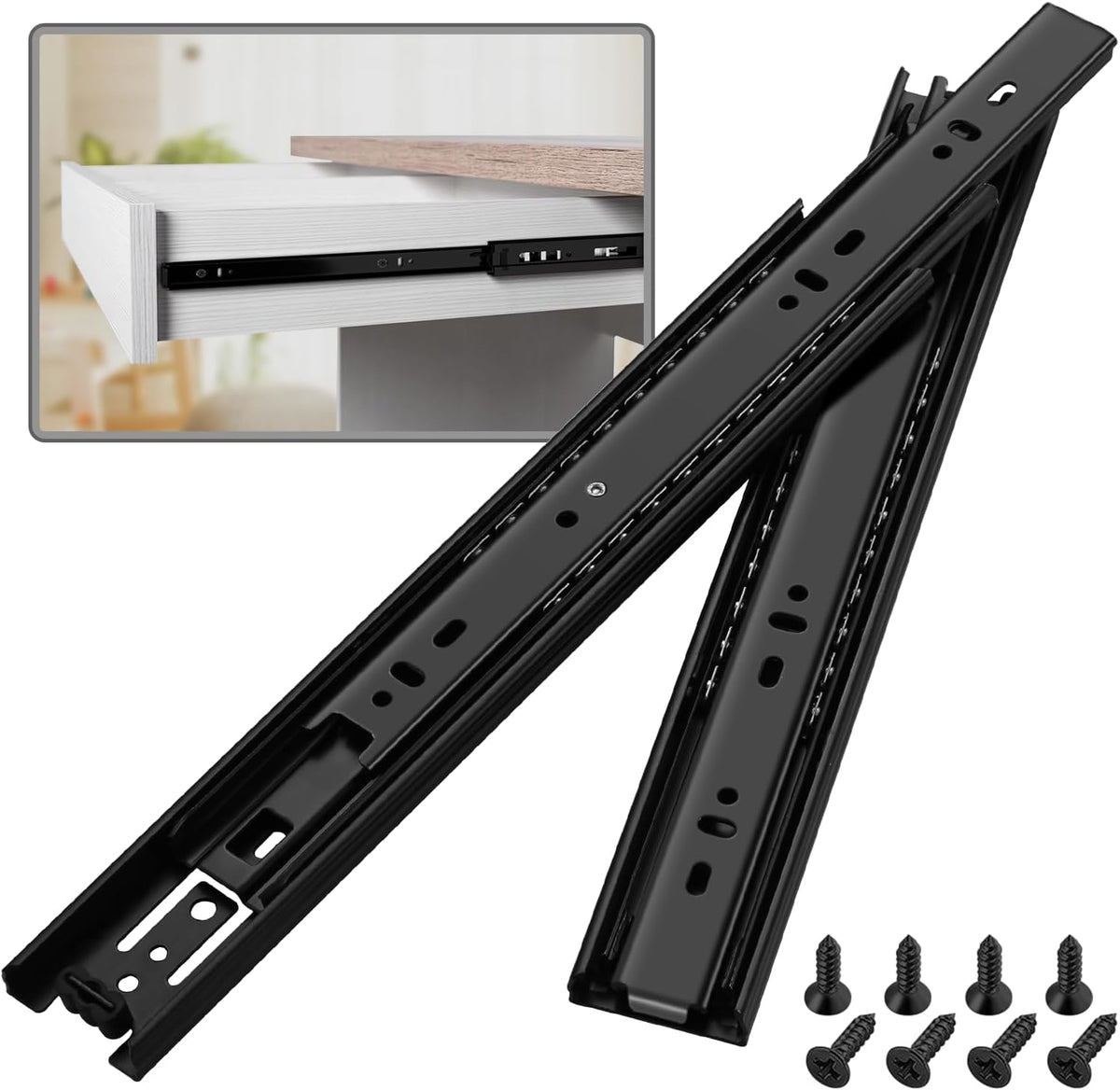 5 pairs full extension drawer slides 12 inch, main product view