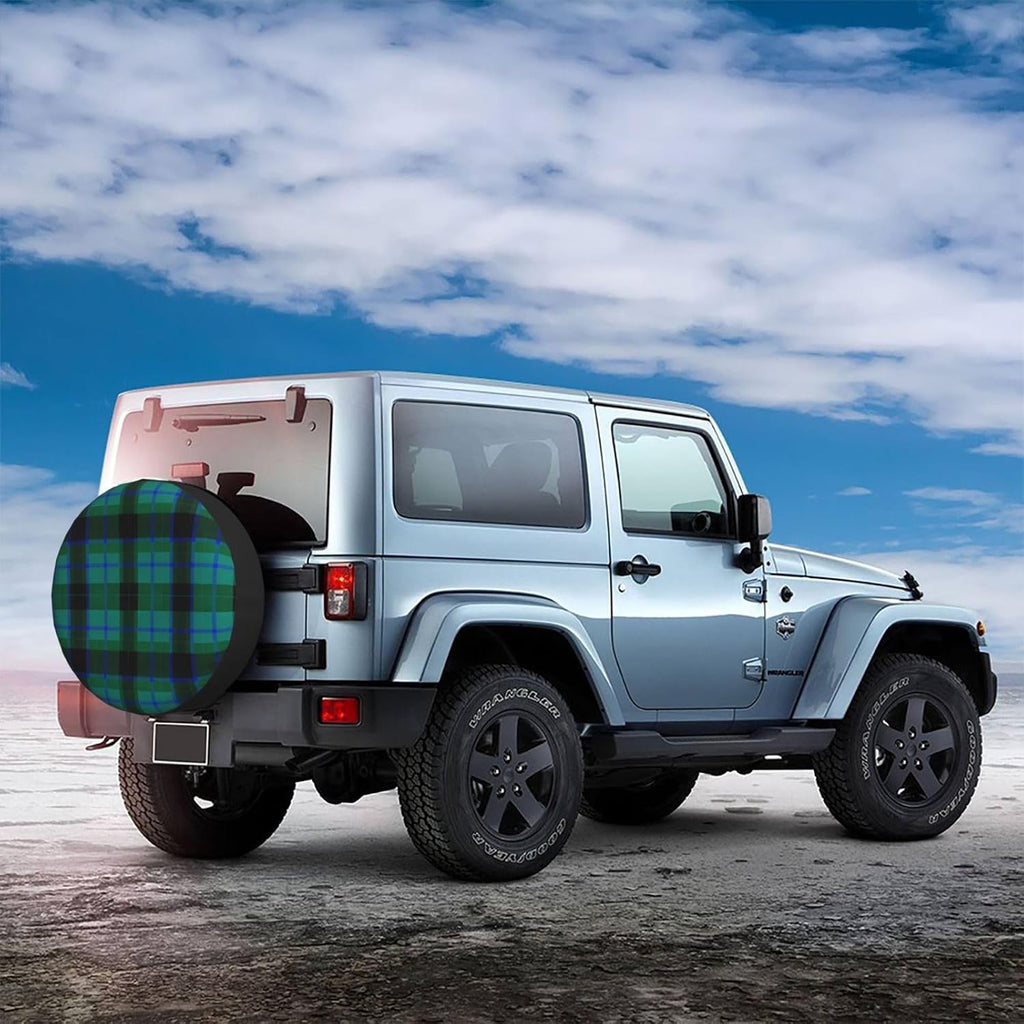 Universal Fit Spare Tire Wheel Cover Scottish Tartan Plaid, Weatherproof Tire Protector for Truck SUV RV and Travel Trailer, 15 inch
