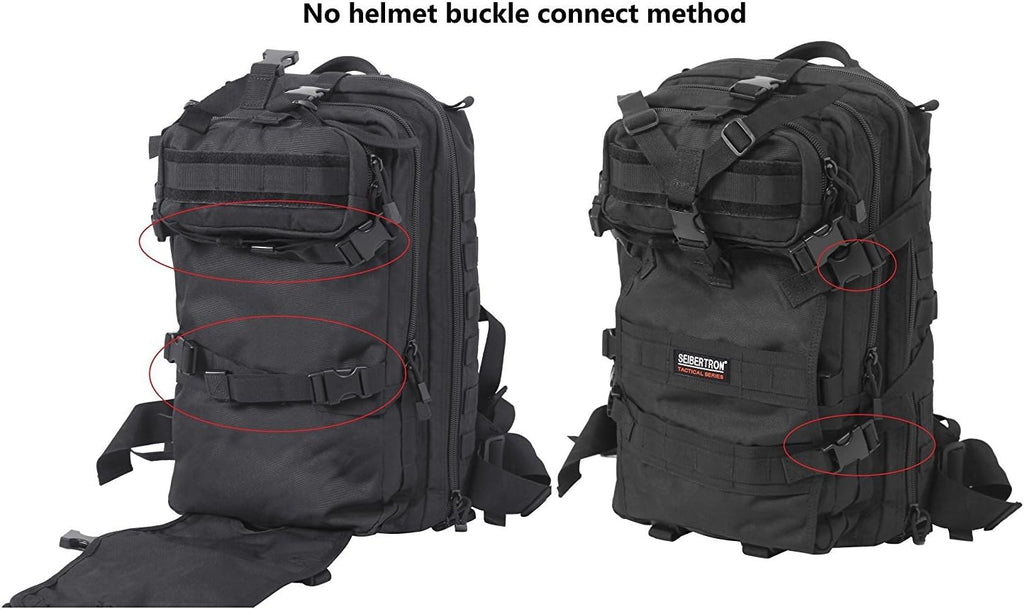 Seibertron Waterproof Large Capacity Molle Motorcycle Helmet Holder/Cycling Helmet Storage/Hiking Helmetcatch Bag/Backpack Also Fit Basketball Football Soccer Backpack Black