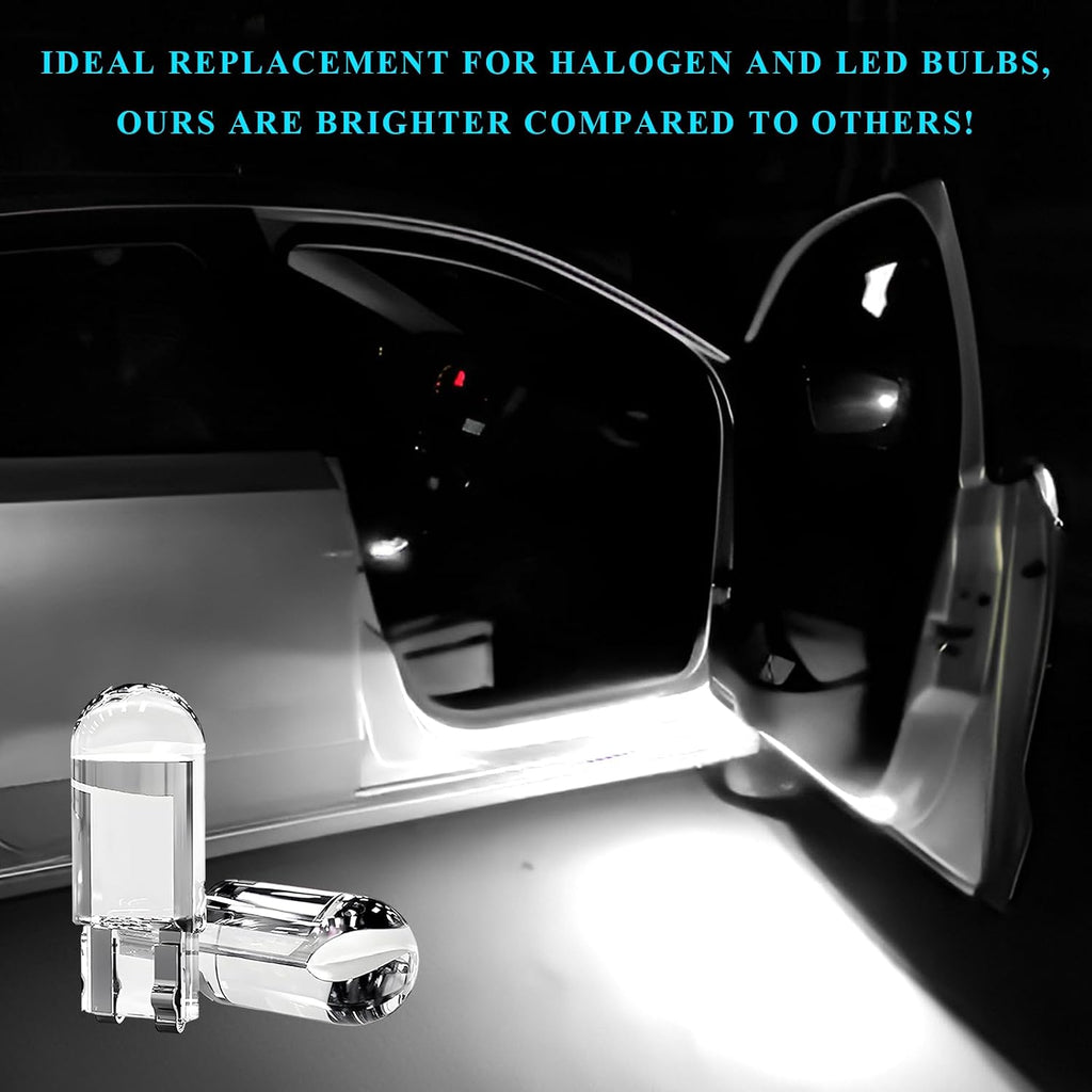 30 PCS 194 Car LED Light Bulbs, 12V 6000K High Brightness Wedge Light T10 168 2825 W5W COB LED Bulb, Error Free Vehicle Interior Bulbs for Dome License Plate Dashboard Lights (White)
