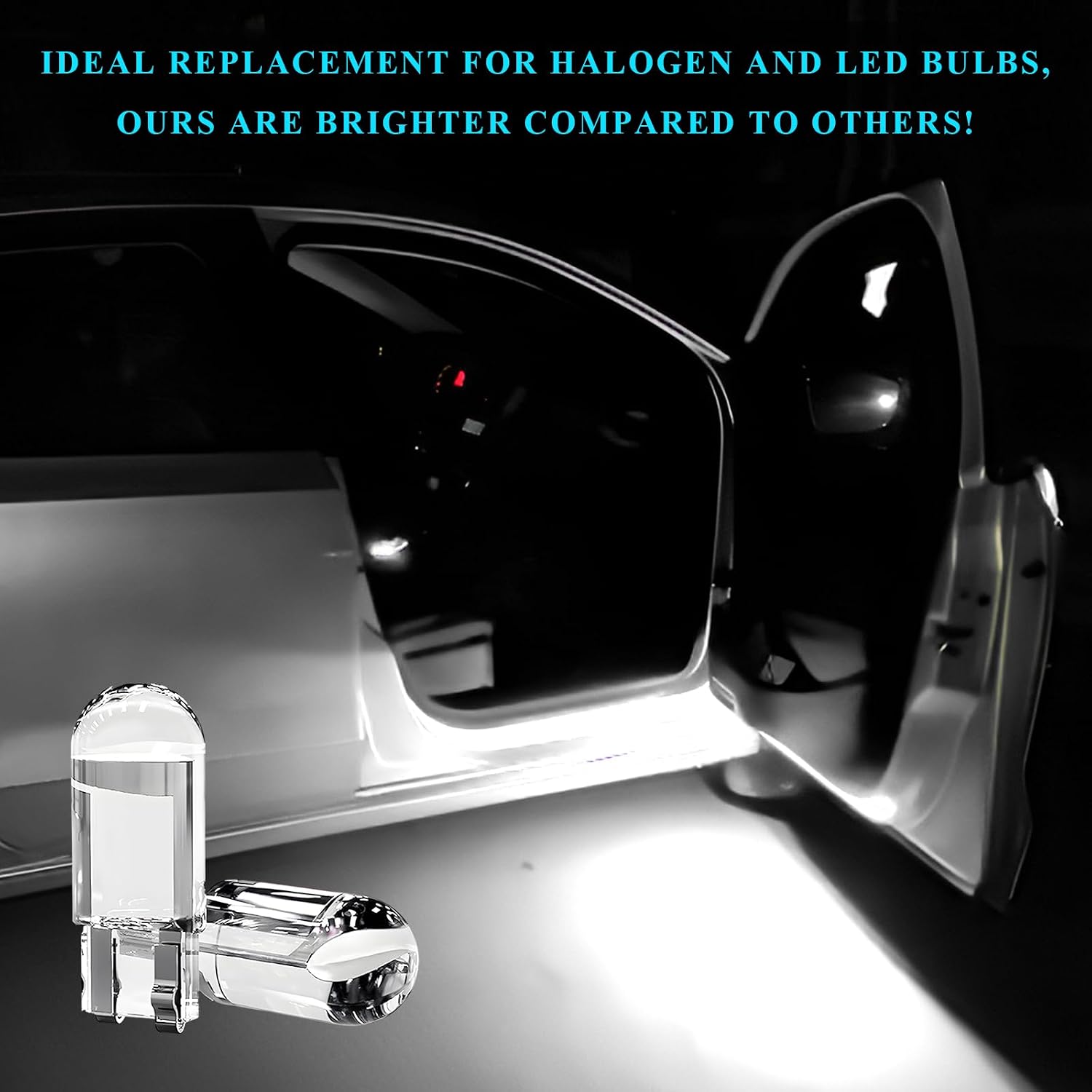 30 PCS 194 Car LED Light Bulbs, 12V 6000K High Brightness Wedge Light T10 168 2825 W5W COB LED Bulb, Error Free Vehicle Interior Bulbs for Dome License Plate Dashboard Lights (White)