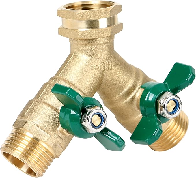 STYDDI Garden Hose Splitter Full Flow, Brass Heavy Duty Hose Splitter 2-Way by STYDDI