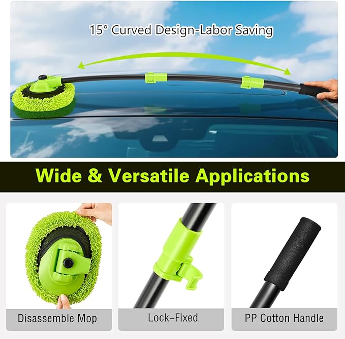 Car Wash Brush with Long Handle - Image 2