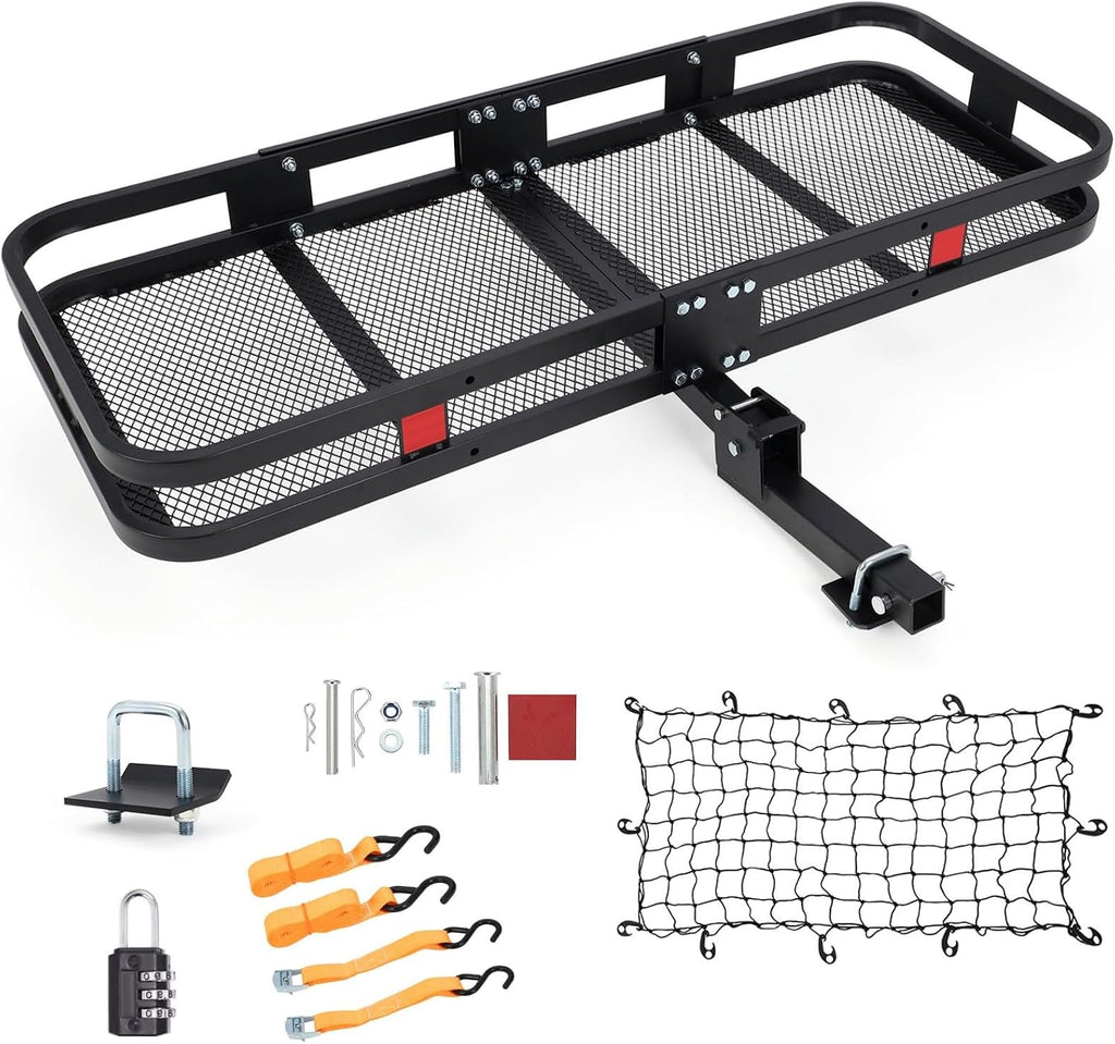 OUTLANE with Metal Cargo Carrier 60x24x6 Inch - Hitch Cargo Carrier, Trailer Hitch Cargo Carrier, Cargo Carrier, and Cargo Hitch Carrier