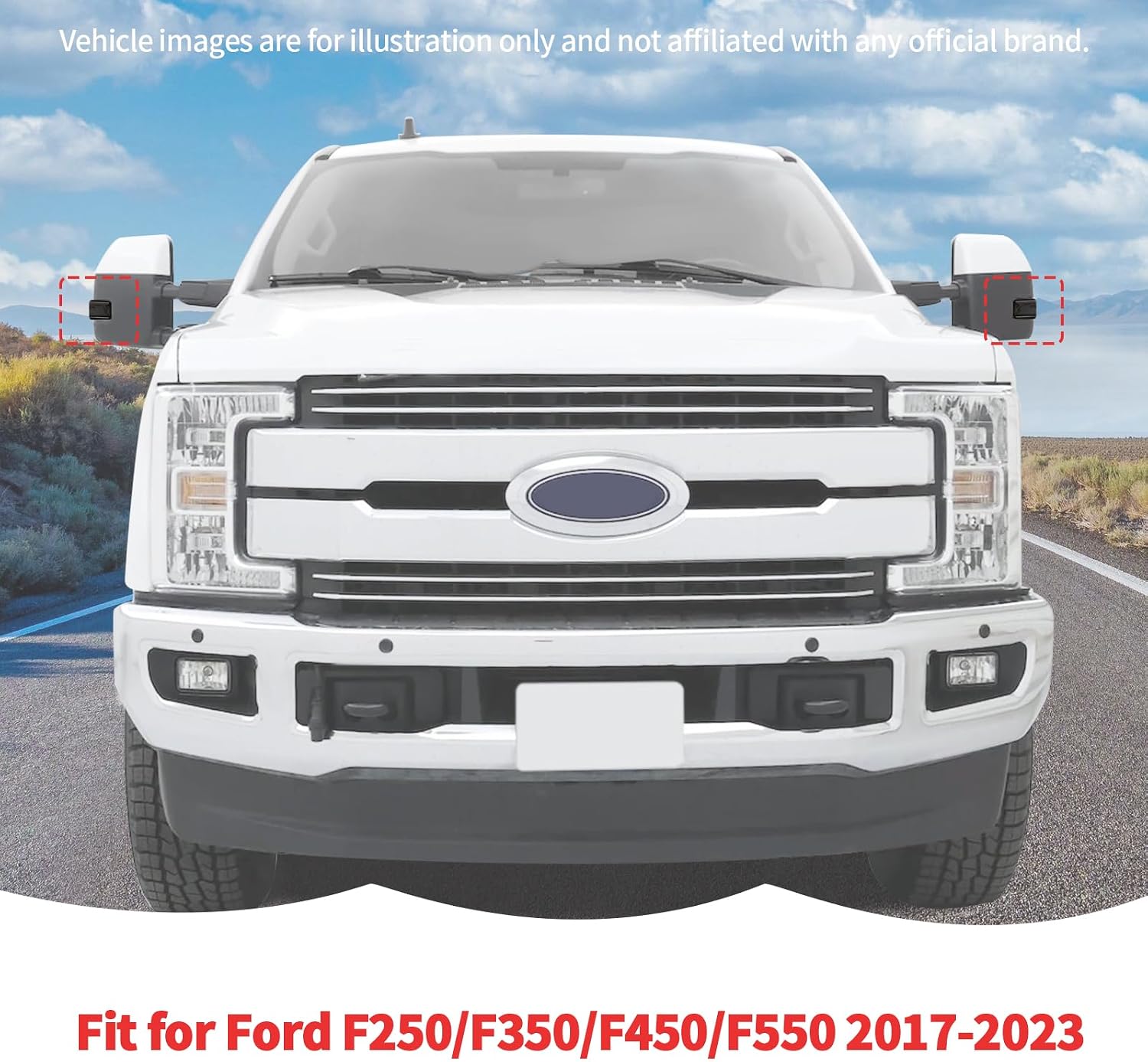 RT-TCZ Smoked Black Rearview Mirror Turn Signal Light Cover Trim Decoration Exterior Accessories for Ford F250/F350/F450/F550 2017-2023
