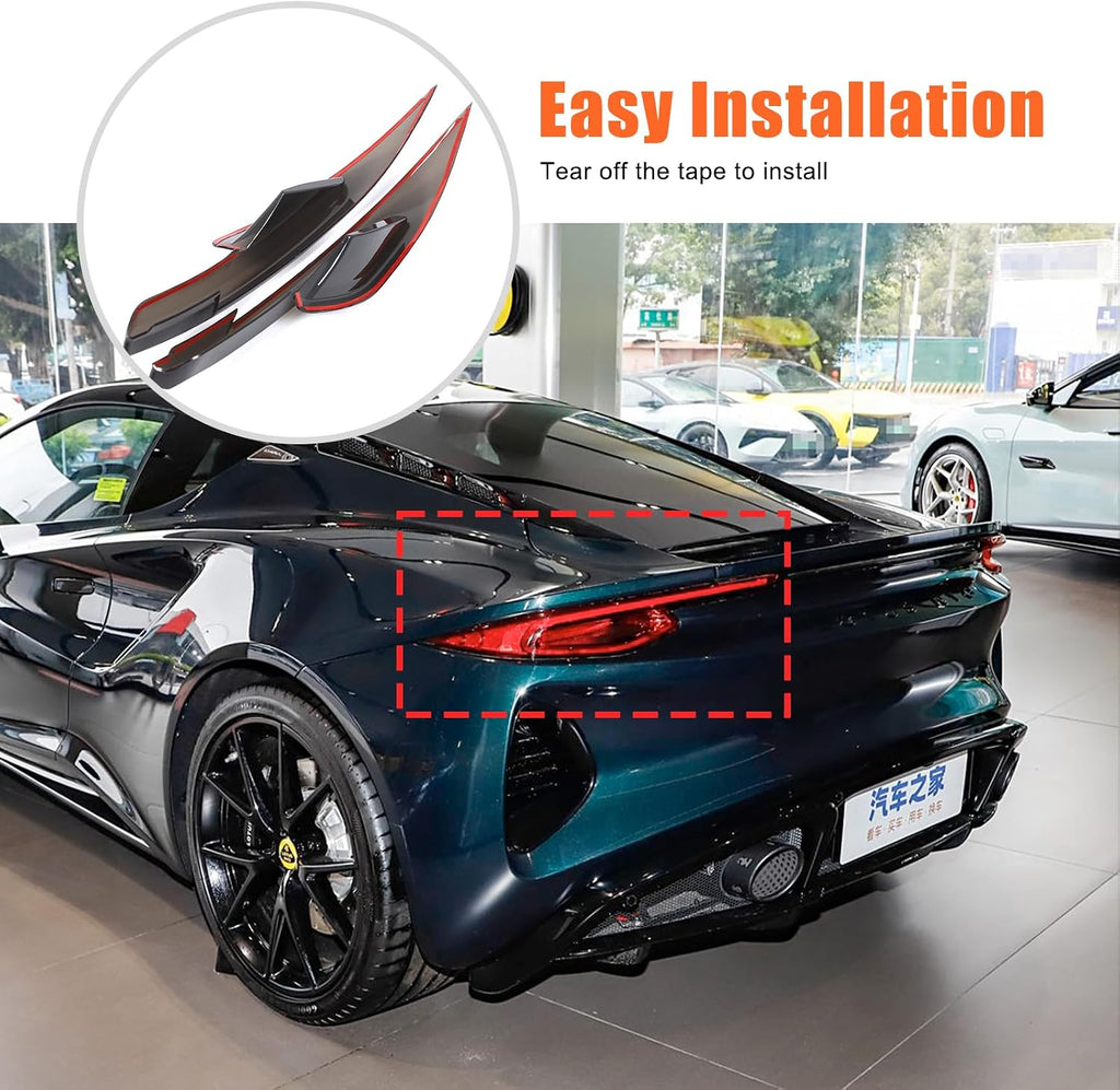 Sekhyna Car Tail Lights Lamp Cover Compatible with Lotus Emira V6 GT GT4 I4 2021-2024,Smoked Black Tail Light Shell Trim Cover Kits,Rear Lamp Shade Brake Indicator Light Trim Accessories 2PCS
